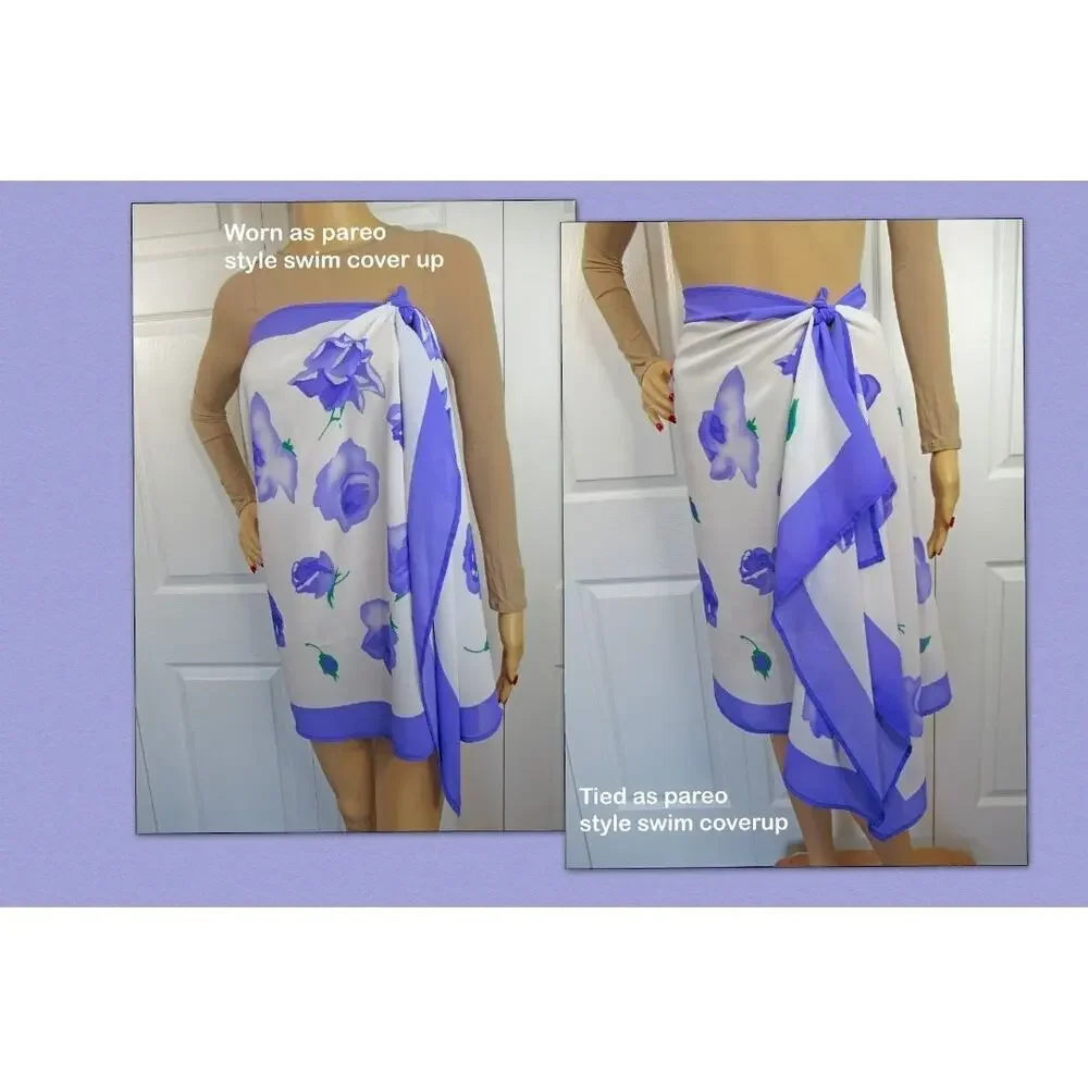 Anne Cole Collection Women’s Floral Chiffon Pareo / Swim Cover-Up – One Size